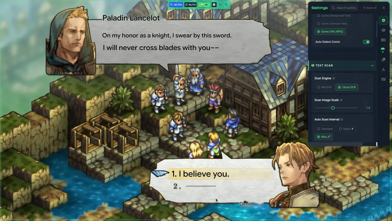 Game dialogue translated into English by MeoW OCR